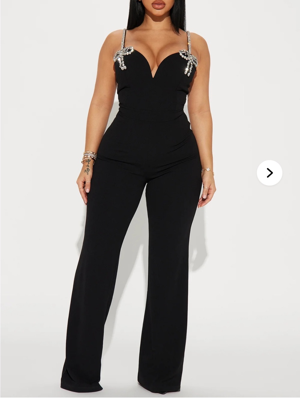 NWOT Rhinestones Crystals embellished Expensive Nights party Jumpsuit M